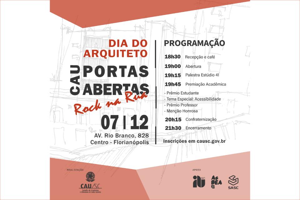 Dia do Arquiteto será comemorado com Premiação Acadêmica e Rock na Rua