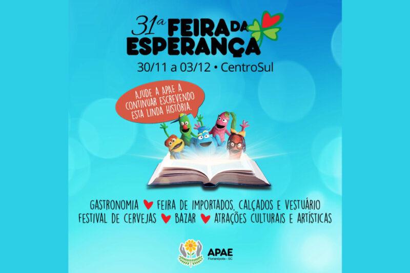 31ª Feira da Esperança da APAE Florianópolis inicia nesta quinta-feira e terá 70 atrações