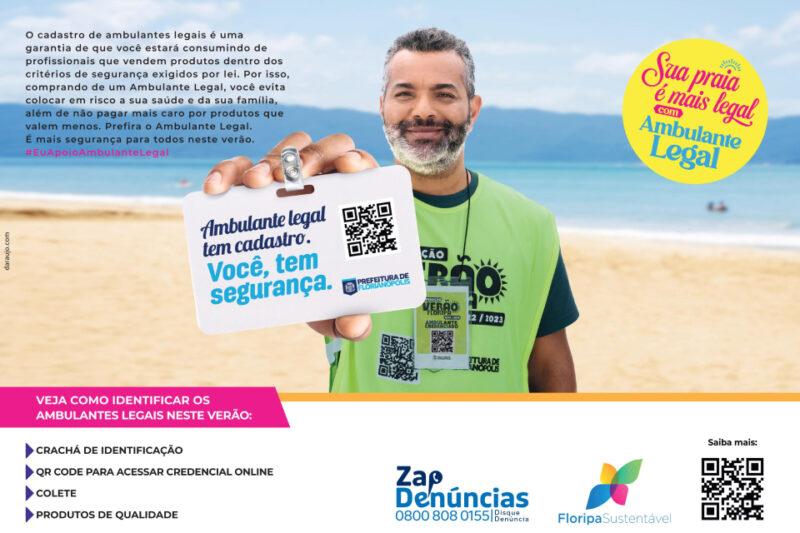 Florianópolis terá Campanha “Sua Praia é Mais Legal com Ambulante Legal” pelo segundo ano consecutivo